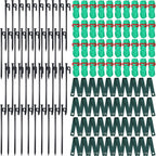 Suzile 120 Pcs Tree Stake Kit, Heavy Duty Tree Staking and Supports for Leaning Trees Include 11. 8'' Steel Stakes 15. 8'' Support Straps 13. 12 ft Ropes for Anchoring Hurricane Protection (Green)
