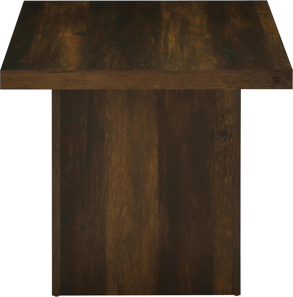 Coaster Home Furnishings - Devar - Wood - Square End Table with Thick Top, Plinth Base, and Blocky Frame - Living Room - 23.5-Inch - Dark Pine - 710887