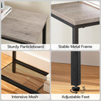 HOOBRO 29.5" Narrow Console Table, Small Entryway Table with Shelf, 2 Tier Thin Sofa Table, Behind Couch Table, Side Table, for Hallway, Living Room, Bedroom, Greige and Black BG74XG01