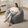 Hobestluk Adult Bean Bag Chair Giant Beanbag with Filling Living Room 3FT | Grey Large Big Oversized Bean Bag Chair Memory Foam Filling Machine Washable Fluffy Cover Bedroom Dorm Reading Gaming