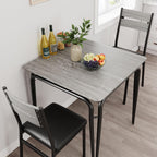 GarveeHome Dining Table for 2, Small Table and Chairs Set of 2, Square Dinette Set for 2, 3 Piece Kitchen & Dining Room Sets for Small Space (Oak, Table with 2 Upholstered Chairs)