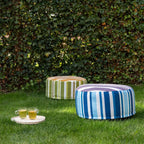 Esschert Design Striped Outdoor Pouffe, Blue Purple