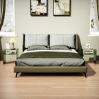 Clear Acrylic End Table 2-Tier Bedside Nightstand for Living Room Bedroom (1, Green Double)