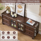 SAVOR LIFE Farmhouse TV Stands for Living Room, Walnut | Heavy-Duty Rustic Entertainment Center with 4 Drawers & Thickened Top & Square Wooden Legs for 65 Inch TV