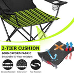 Joyfair Camping Lawn Chairs & Table Set, Large Beach Chairs for Outside | Portable Folding Camp Chair for Adults, Heavy Duty Foldable Design for Outdoor Backpacking Fishing Sport, with Carry Bag