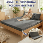 Convertible Sofa Bed, 4-in-1 Loveseat with Removable Armrests Backrest, Corduroy Futon Couch Bed with Pillow, Foldable Mattress Sleeper Sofa for Living Room Bedroom Small Place (Grey)