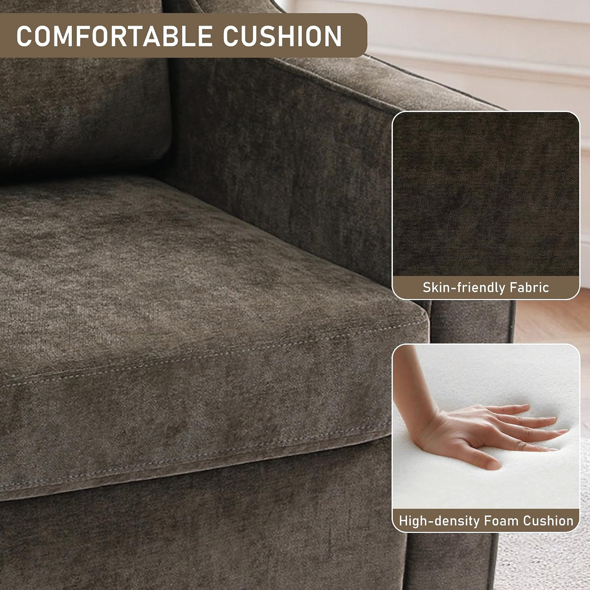 Swivel Accent Chairs Set of 2, 360° Swivel Armchairs, Light Coffee