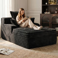 Chaise Lounge Couch Indoor, Small Corduroy Upholstered Sleeper Sofa Bed Reading Chairs with 3 Pillows, Fluffy Comfy Cloud Sofas Couches, Compression Sofa for Small Corner