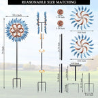 Wind Spinner Large Wind Mill Metal Outdoor Indoor Large Two-Way Wind Sculptures for Garden Patio Yard Decor