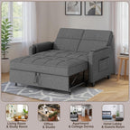 Gizoon Convertible Sofa Bed Modern Couch Bed & Small Loveseat Sleeper, Grey | 3 in 1 Pull out Couch, Space-Saving Design, 5-Position Adjustable Futon Sofa Bed for Living Room, Apartment, Guest Room