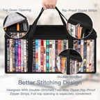 Criusia 6 Pack DVD Storage Bags, Clear PVC Media Organizer with Zipper and Handles, Stackable Holder Case for CDs, Blu-ray, Video Games, Albums, Movie Cases