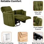 Electric Nursing Power Swivel Rocker Recliner with 2 Pillows, Green