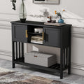 Entryway Table, Console Table, Sofa Table with 2-Door and Shelf, Black | Entryway Cabinet and Sideboard Cabinet with Large Storage Space for Daily Use in Hallway, Foyer, Living Room