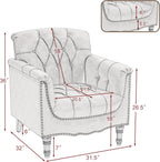 PU Leather Accent Chairs Set of 2, Comfy Club Chair Upholstered Armchair for Living Room, Button Tufted Arm Chair Retro Single Sofa Side Reading Seat for Bedroom (Brown)