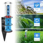 WondMall Rain Gauge Outdoor,7" Rain Gauges Outdoors Best Rated with Metal Rack Holder, Rain Measure Gauge, Easy to Read with Red Float, Large Font Plastic Replacement Tube for Yard Garden