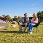 2 Person Camping Chair, Heavy Duty 650LBS Padded Loveseat for Couples & Pets, Foldable Double Camp Chair with Reinforced Storage Bag, Ideal for Outdoor Festivals, Beach, & Car Camping