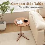 Couch Tables that Slide Under: 15 '' Modern C Shaped End Table Nightstand with Natural Solid Wood Small Bedside Table for Living Room Bedroom Farmhouse Small Spaces (Medium)