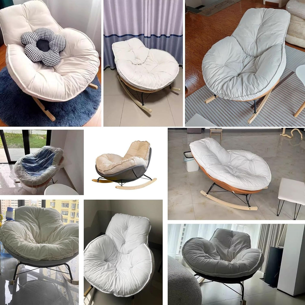 Modern Lounge Rocking Chair, Cute Comfy Armchairs, Corner Reading Chair for Adults, for Balcony Living Room Bedroom