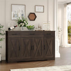 HOSTACK Kitchen Buffet Sideboard Storage Cabinet, Coffee Bar Cabinet, Brown