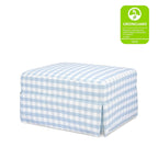 Namesake Crawford Gliding Ottoman in Blue Gingham, Greenguard Gold & CertiPUR-US Certified