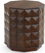 SAFAVIEH Couture Collection - Patty Walnut Accent Table, Octagonal Side Table, Carved Design, Fully Assembled (SFV7252B)