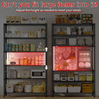 REIBII 6 Tier Wire Shelving,1800LBS Storage Shelves Metal Shelves for Storage Rack,75''H Adjustable Garage Shelving Heavy Duty Shelving Units Pantry Shelf Kitchen,75''HX35.5''WX18''D