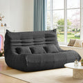 Bean Bag Chair for Adults - Large Bean Bag with Three Pillows, Oversized Chair with High-Rebound Memory Foam, Lazy Floor Sofa for Reading, Gaming, Living Room, Bedroom (3-Seater, Grey)