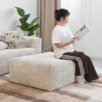 JACH 39.37" Oversized Ottoman Seater for Living Room, Deep Seat Extra Sofa Seater, Minimalist Chaise Ottoman, Modern Corduroy Ottomans for Living Room, Apartment, Beige ﻿