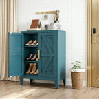 Short Pantry Cabinet with 2 Doors and Adjustable Shelves | Small Kitchen Storage Cabinet with Leveling Feet and Anti-Tip, Kitchen Pantry & Sideboard Cabinet for Entryway, Living Room