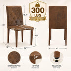 63"-79" Expandable Dining Table Set for 8, Wood Rectangle Dining Table and 8 Brown Faux Suede Chairs, Suitable for Home,Kitchen Dining Room,Farmhouse