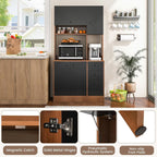 PETSITE Kitchen Buffet Hutch Storage Cabinet, 71" Freestanding Pantry with 3 Cabinets & Drawers, Adjustable Shelves, Microwave Cupboard for Living Room, Dining Room