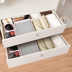 Cupic Cupid Drawer Organizer, Dresser Organizers, Foldabe Drawer Organizer Clothes, Closet Organization and Storage Dividers for Socks, Underwear and Diaper, Set of 12, Pink