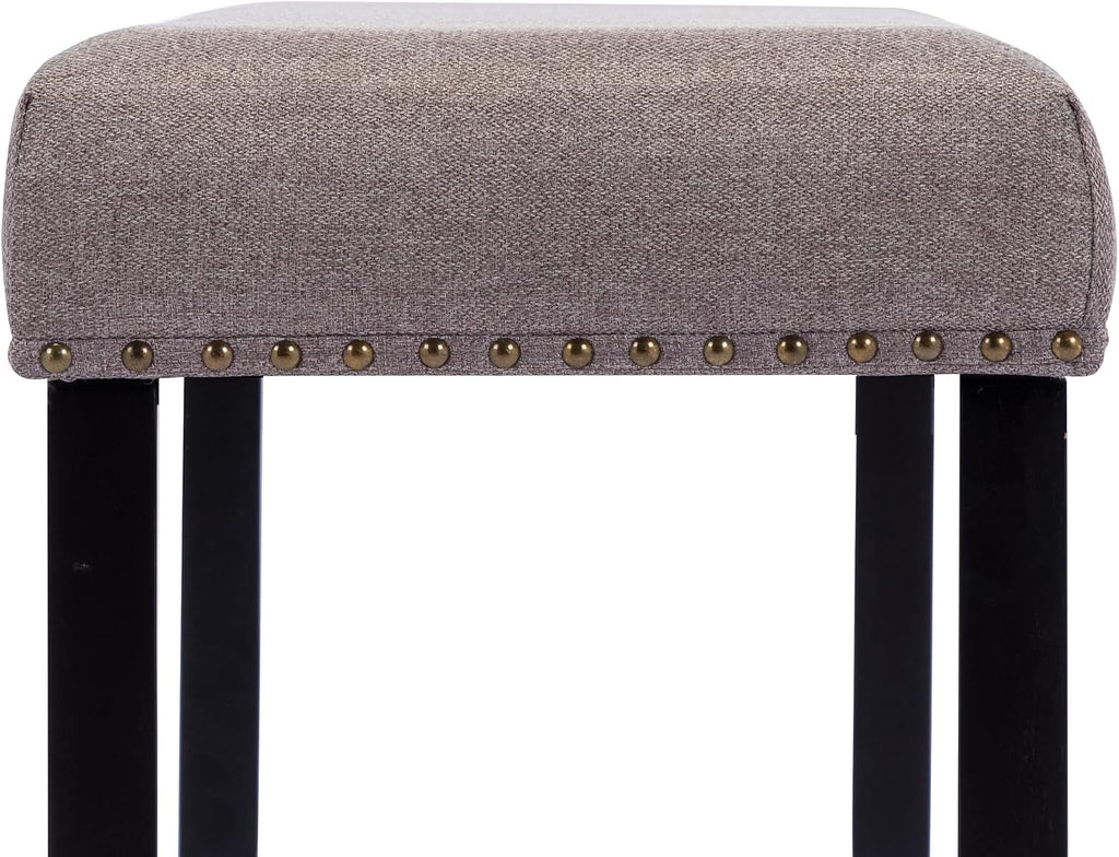 Duhome Elegant Lifestyle Nailhead Trim Bench, Khaki, Wood