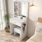 Vanity Table Set Adjustable White Modern Contemporary for Bedroom Furniture
