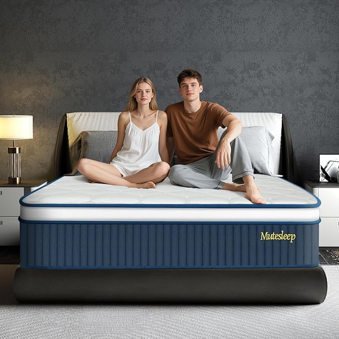 Queen Mattress,14 Inch Gel Memory Foam Hybrid Queen Size Mattresses in a Box, Medium Firm Feel Individual Pocket Springs Matress, Breathable Fabric, Strong Edge Support, Fiberglass Free