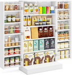 NAFORT 17-Tier Pantry Cabinet with 2 Doors and 6 Adjustable Shelves, Food Storage for Kitchen, Dining Room, Living Room (White)