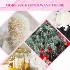 99 Feet Fishing Line Artifical Pearl Strings for Crafting, Faux Pearl Garland Strands for Floating Candle Vases Filler Wedding Centerpiece Bouquet Christmas Tree Party Decoration, White