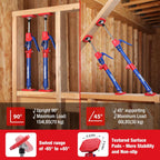 WORKPRO Cabinet Jack Support Pole, 18.5" to 29.5" Steel Telescopic Quick Support Rod Adjustable 3rd Hand Support System with 154 lbs Capacity for Cabinet Jack, Drywall Jack& Cargo Bars, 2-Pack
