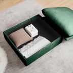 Corduroy Fabric Ottomans Footrest to Combine with 2 Seater Sofa, 3 Seater Sofa and 4 Seater Sofa, Green Corduroy