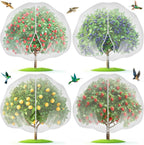 Fruit Tree Netting with 2-Way Zipper & Drawstring - 4'x6' Garden Plant Net Pest Barrier to Prevent Cicadas Bird Squirrel Deer - Bug Protection for Blueberry Tomato with Fine Mesh Insect Cover (4 Pack)