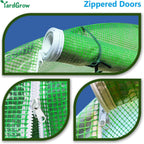YardGrow Greenhouse Replacement Cover Larger Walk in Outdoor Plant Gardening Greenhouse (Frame Does NOT Included) (Green, 12'x7'x7')