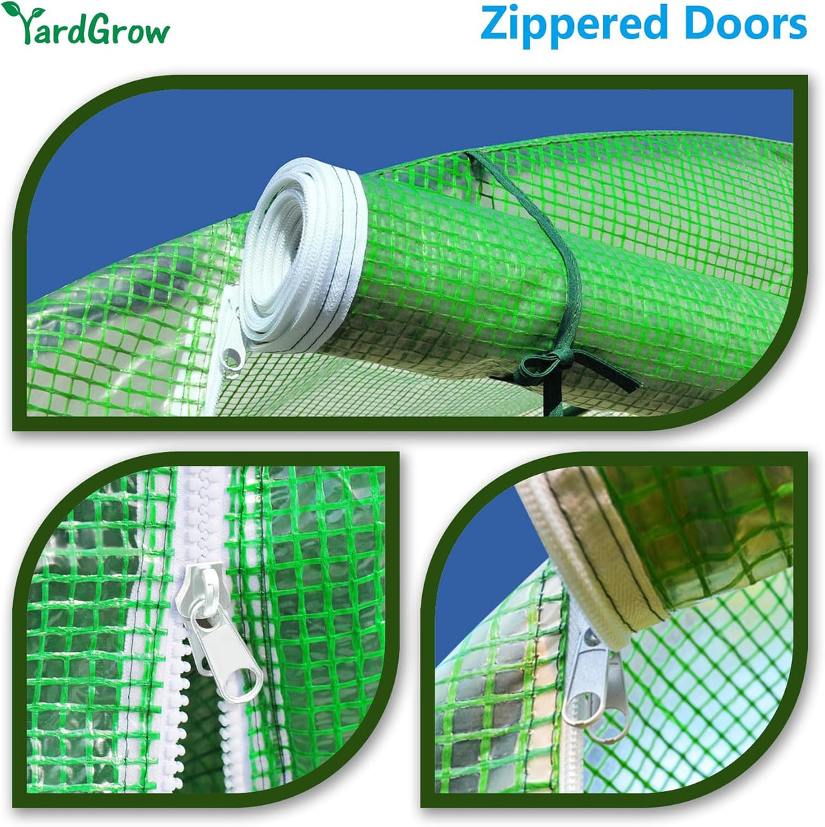 YardGrow Greenhouse Replacement Cover Larger Walk in Outdoor Plant Gardening Greenhouse (Frame Does NOT Included) (Green, 10'x7'x6')