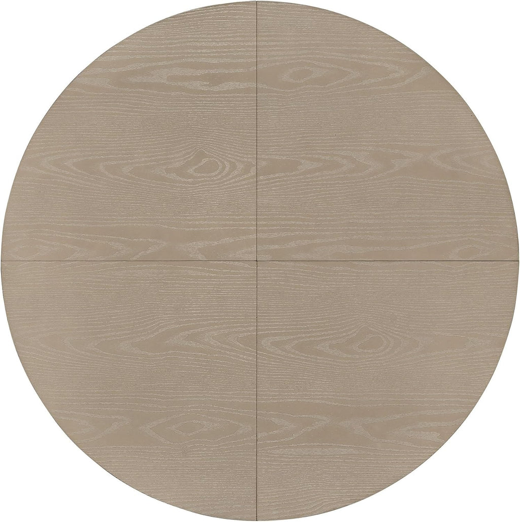 ROME + OAK Spier Modern Dining Table, 40-Inch Round Tabletop with Sturdy Pedestal Base, Rustic Beige - Retro Style Furniture Piece for Homes