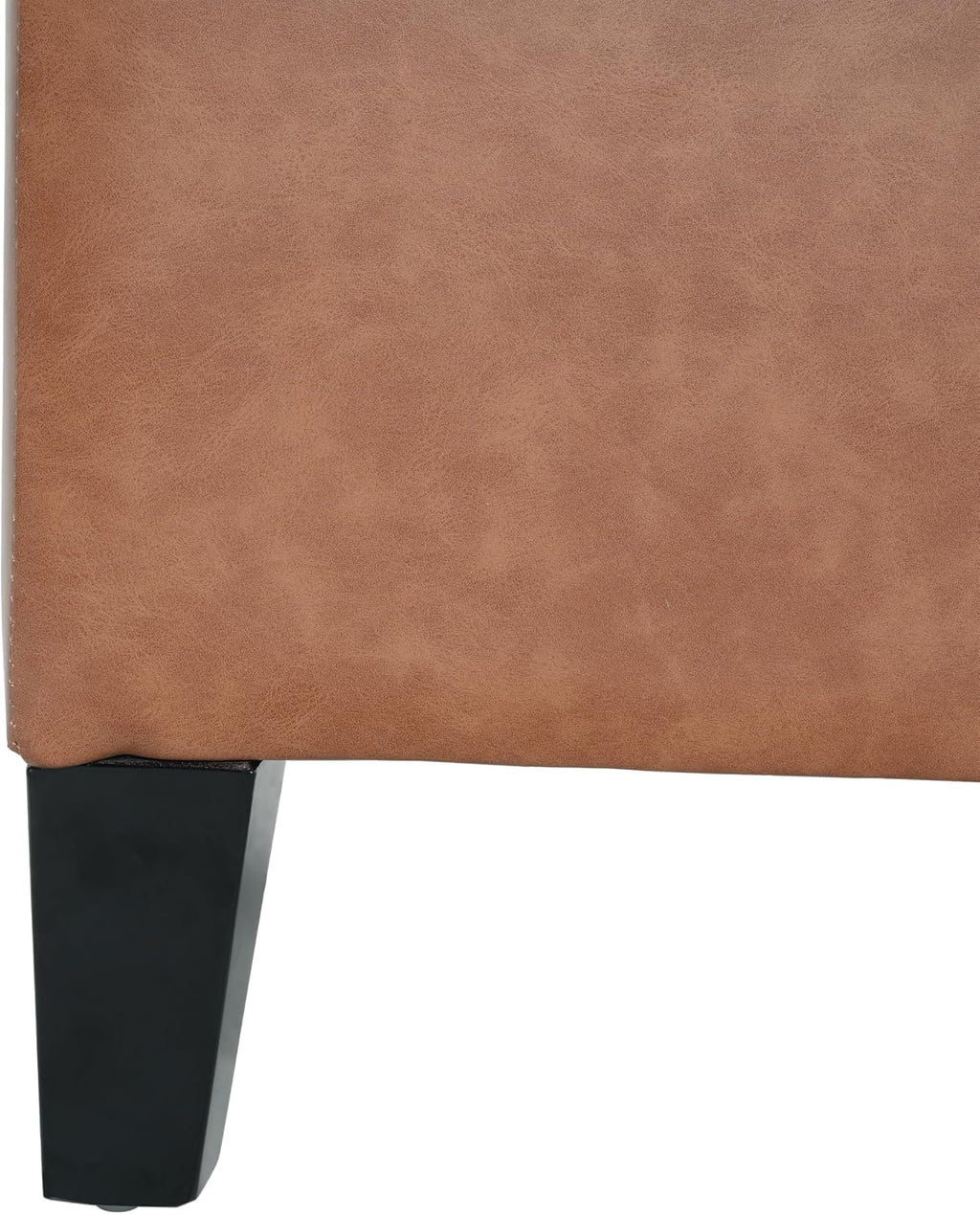 Christopher Knight Home Ottilie PU Leather Storage Ottoman Bench, Wooden Rectangular Ottoman with Storage, Bedroom End of Bed Foot Stool, Entryway Ottoman Footrest, Living Room Extra Seat, Brown