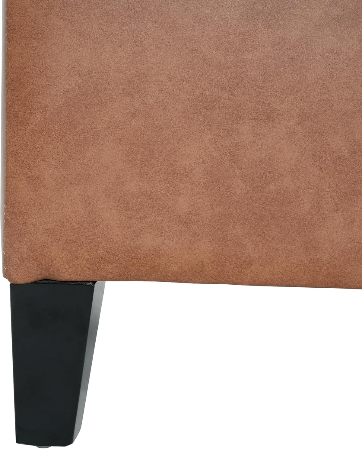 Christopher Knight Home Ottilie PU Leather Storage Ottoman Bench, Wooden Rectangular Ottoman with Storage, Bedroom End of Bed Foot Stool, Entryway Ottoman Footrest, Living Room Extra Seat, Brown