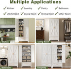 COFaR Metal Storage Cabinet, Farmhouse Storage Cabinet with 2 Doors and 4 Adjustable Shelves - 71" White Kitchen Pantry Storage 5-Tier Tall Steel Cabinets Locker for Kitchen, Living Room, Dining Room