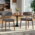 Solid Wood Dining Chairs Set of 2, Mid‑Century Modern Square Seat Cushion Chairs with Extra‑Thick 1.6" Legs and Curved Back, Heavy‑Duty Kitchen & Dining Room Chairs, Dark Grey