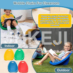 Rocker Chairs for Classroom, Portable Floor Seating with Back Support, Flexible Classroom Seating for Elementary, Plastic Reading Chair, Sensory Wobble Chair, Fun Scoop Egg Chair Indoor, (Green,2)