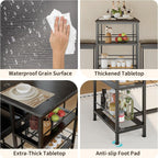 3-Piece Bar Table Set with 2 Bar Stools, Built-in Wine Rack and 3-Tier Storage Shelf, Industrial Metal Frame, Space-Saving Ideal for Small Kitchens, Apartments, and Breakfast Nooks