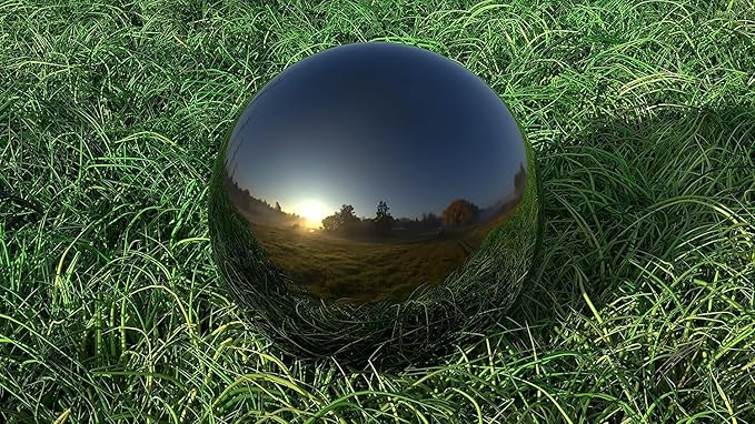 Lulu Decor, Size 14 Titanium Stainless Steel Gazing Mirror Ball, Smooth Reflective Shiny Garden Decoration Globe